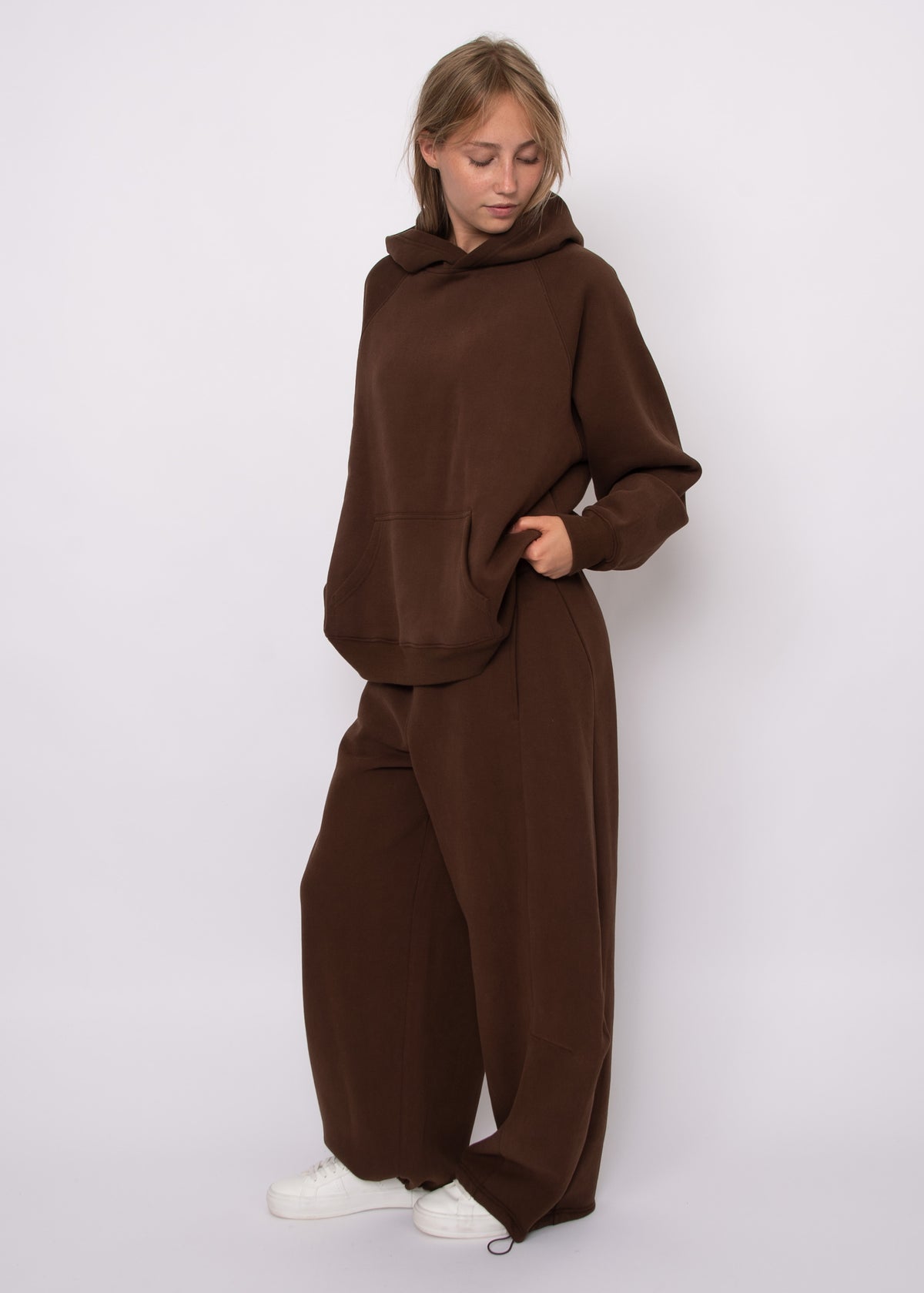 Hilla Fleece Oversized Hoodie - Mahogany
