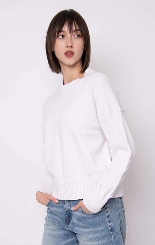 Nelkin Crew Neck Sweater - White