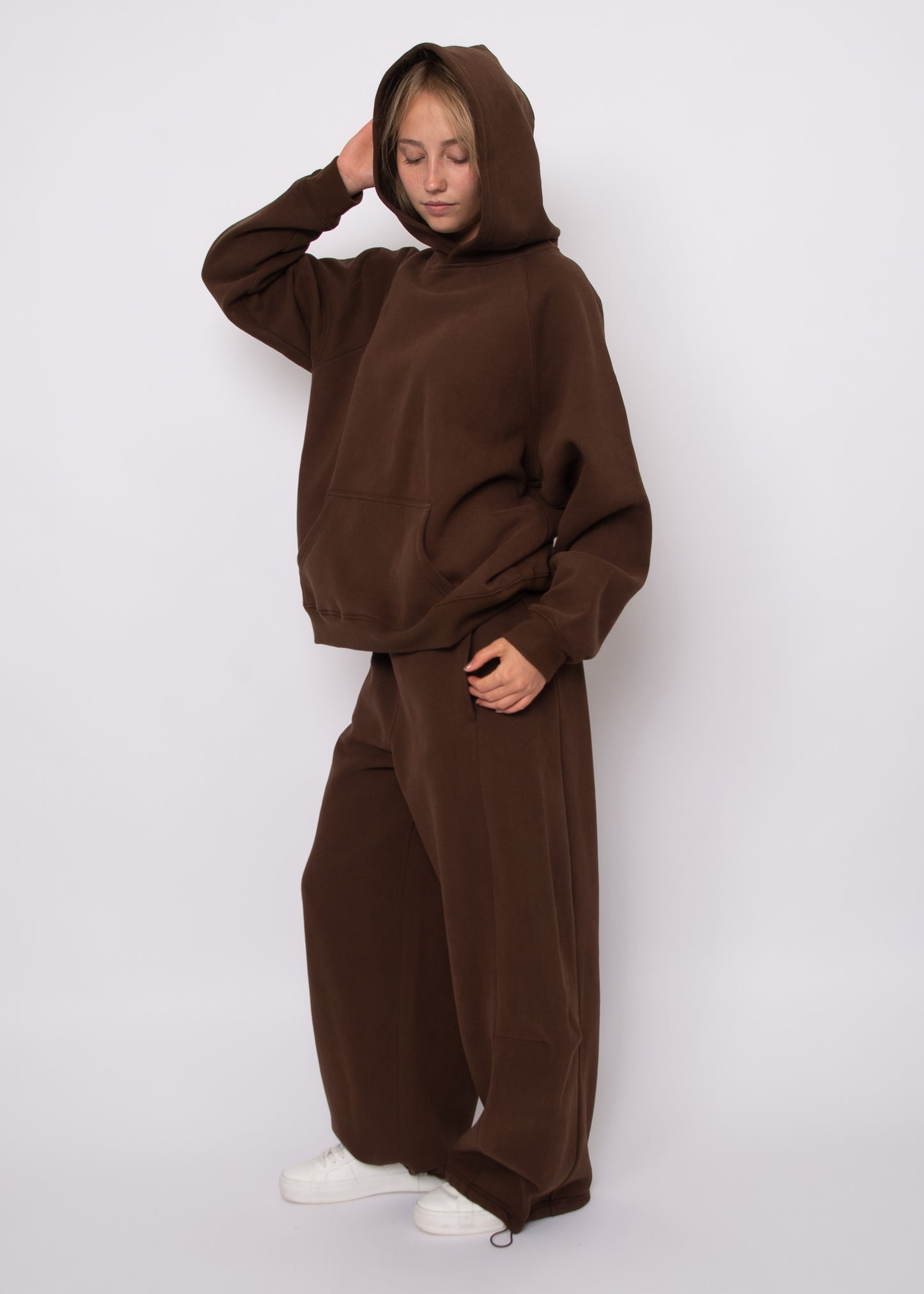 Hilla Fleece Oversized Hoodie - Mahogany