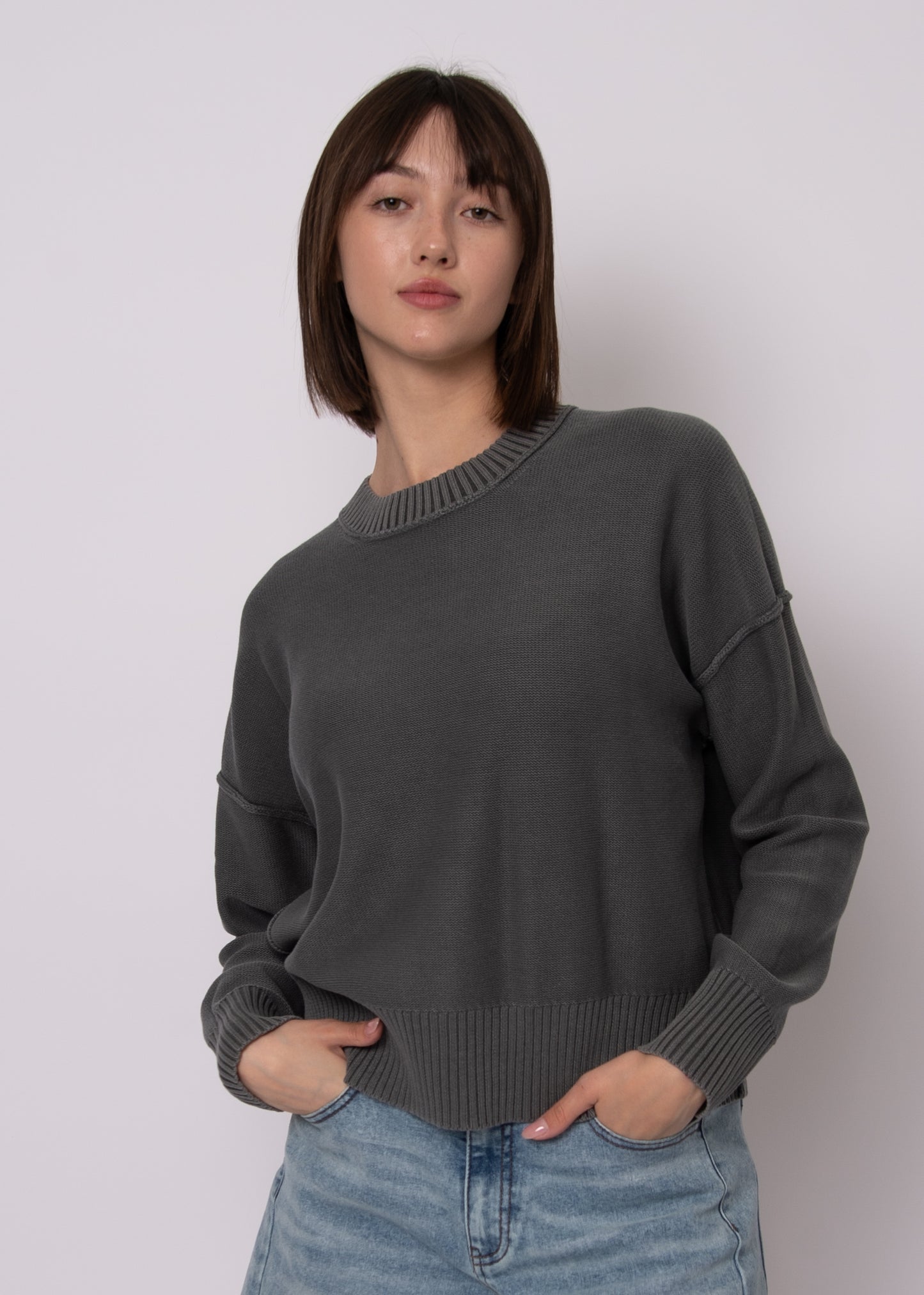 Nelkin Crew Neck Sweater - Falcon Grey