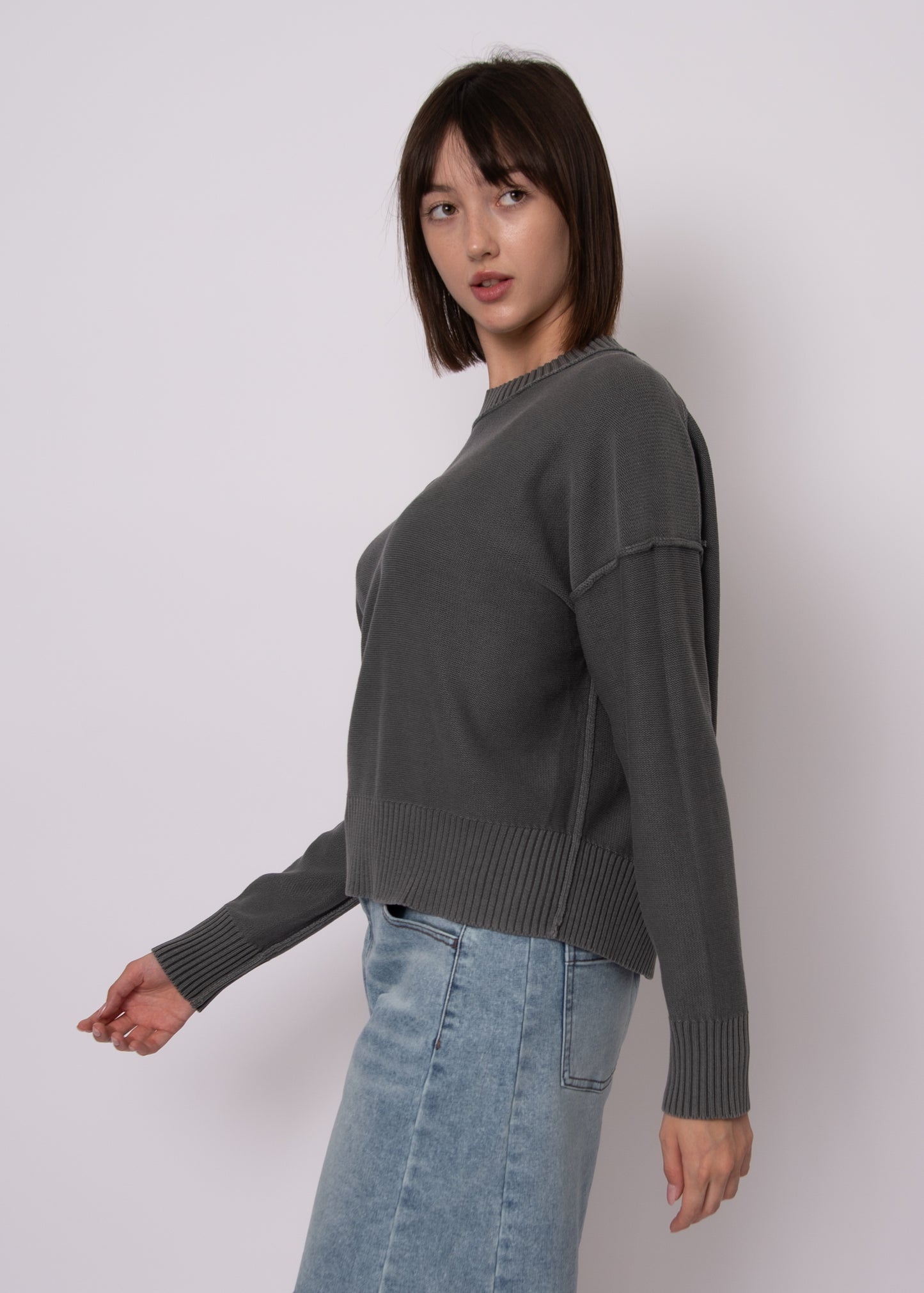 Nelkin Crew Neck Sweater - Falcon Grey