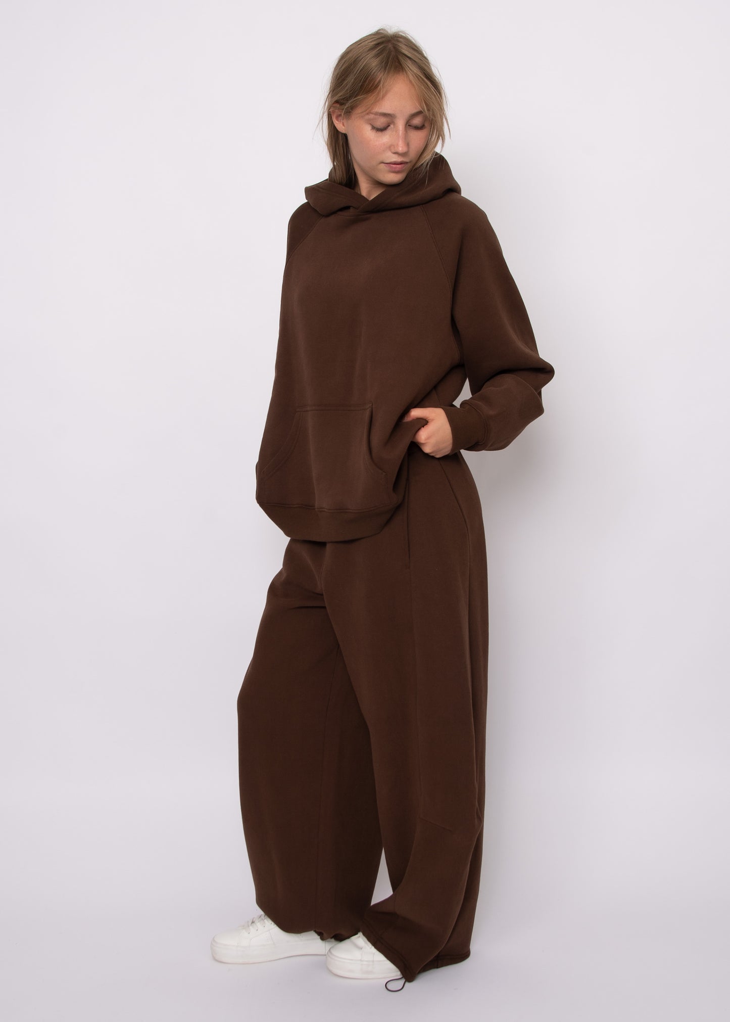 Hilla Fleece Oversized Hoodie - Mahogany