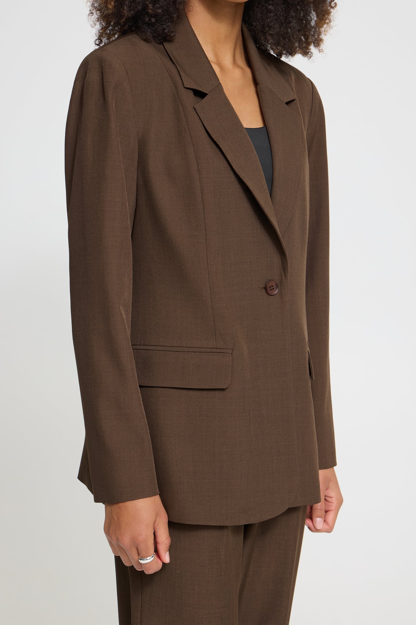 IHfava Long Blazer - Coffee Brown
