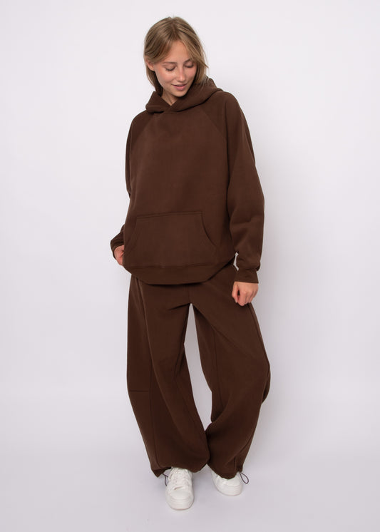 Hilla Fleece Oversized Hoodie - Mahogany