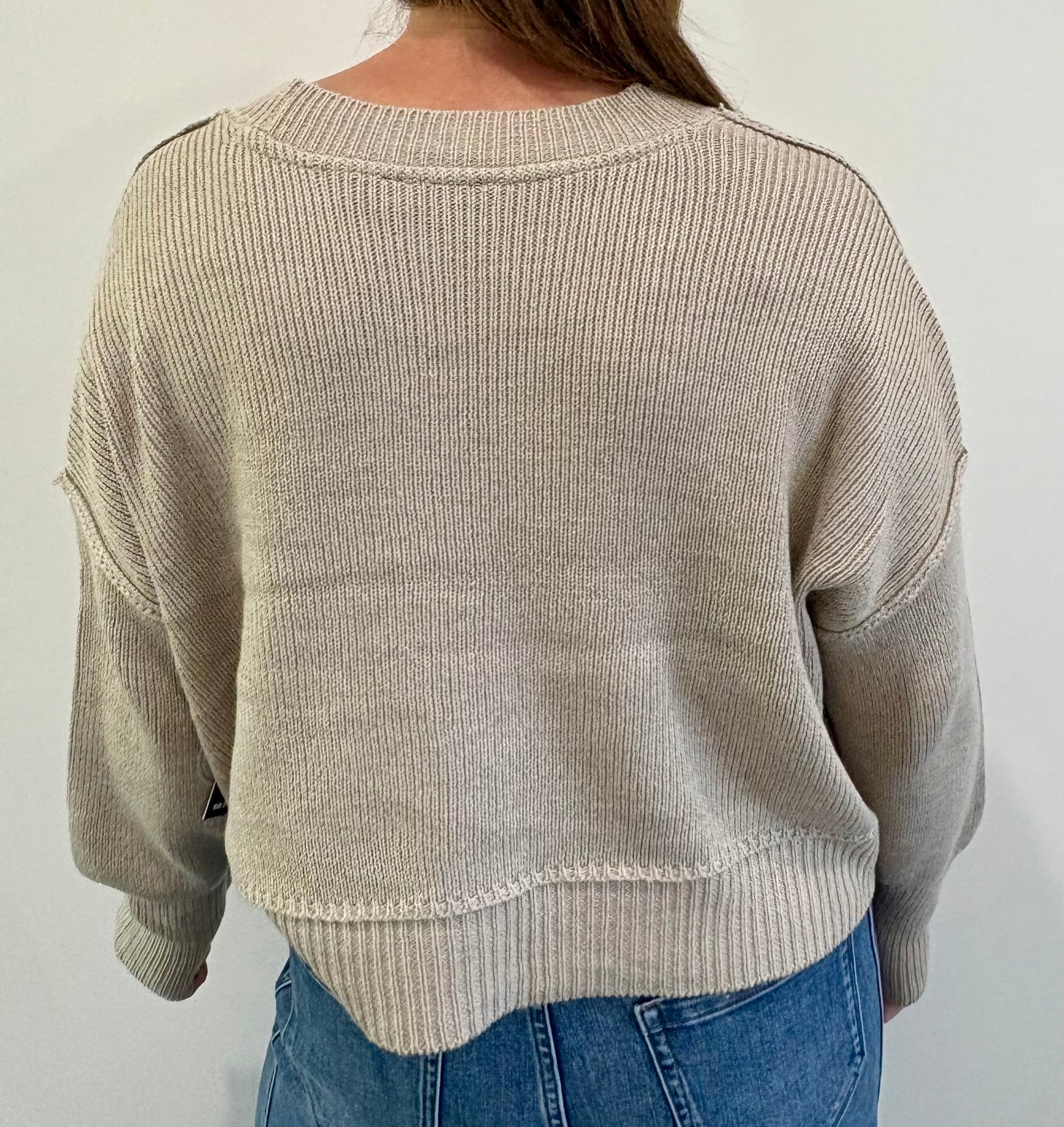 Sumire V-Neck Cardigan - Sanded Stone