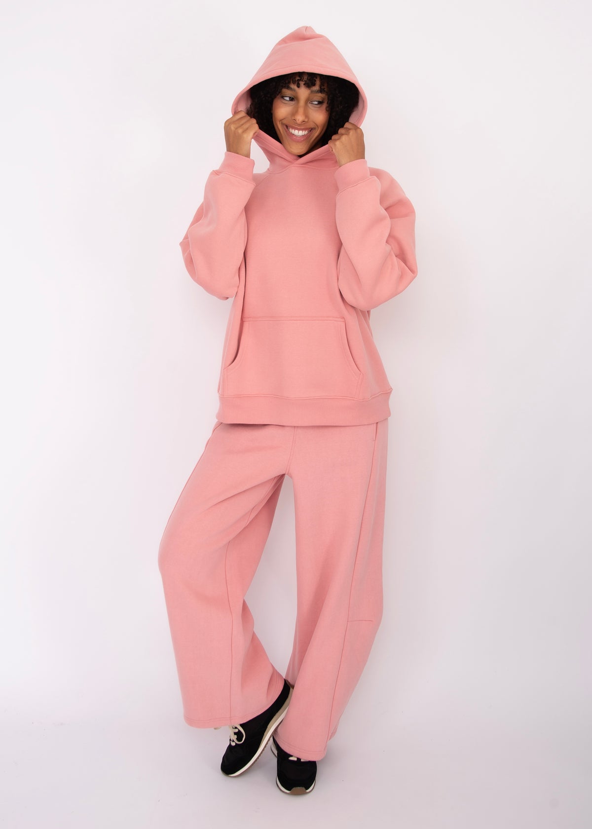 Hilla Fleece Oversized Hoodie - Palm Pink