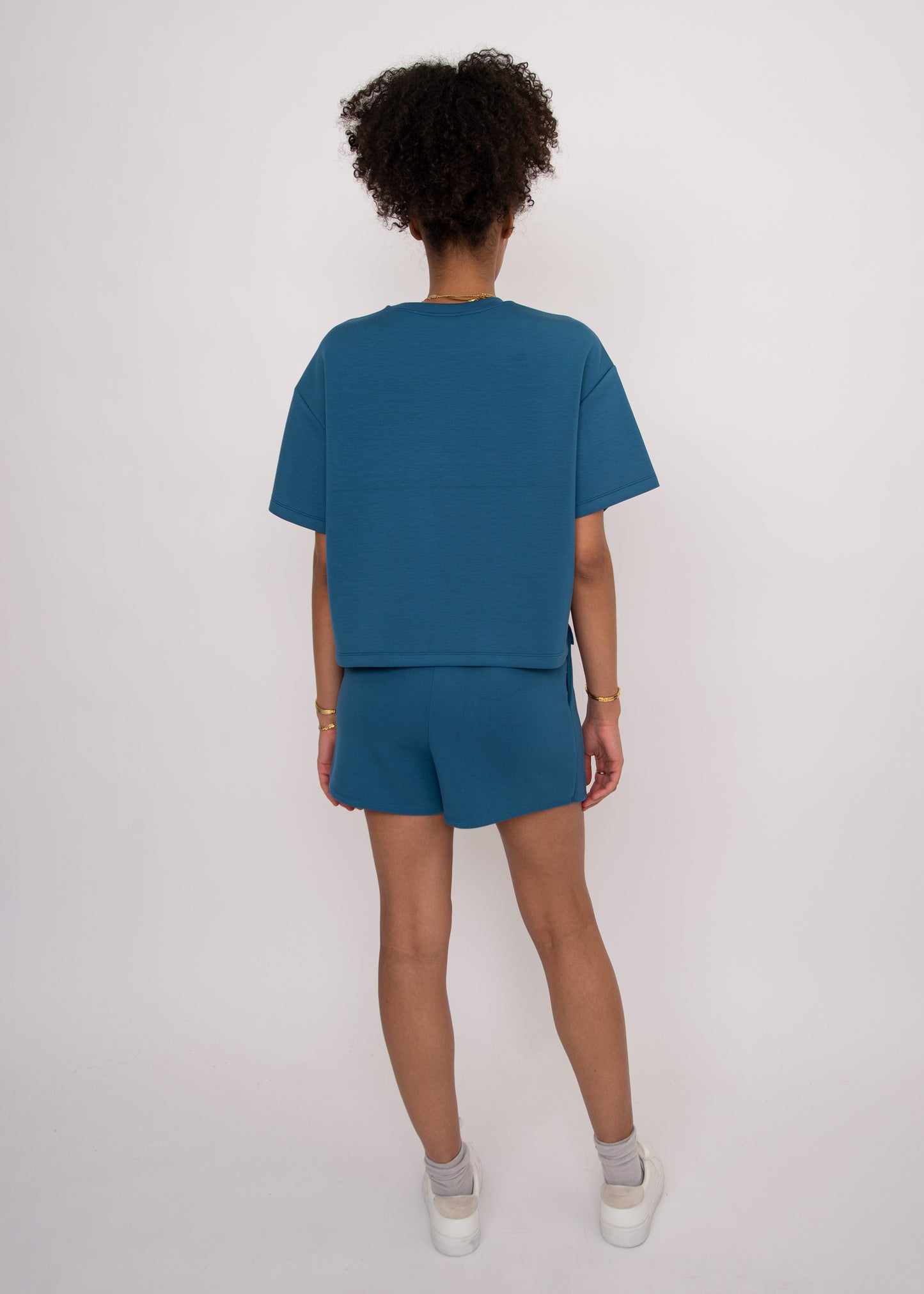 Tess Signature Soft Knit Tee - Border Blue
