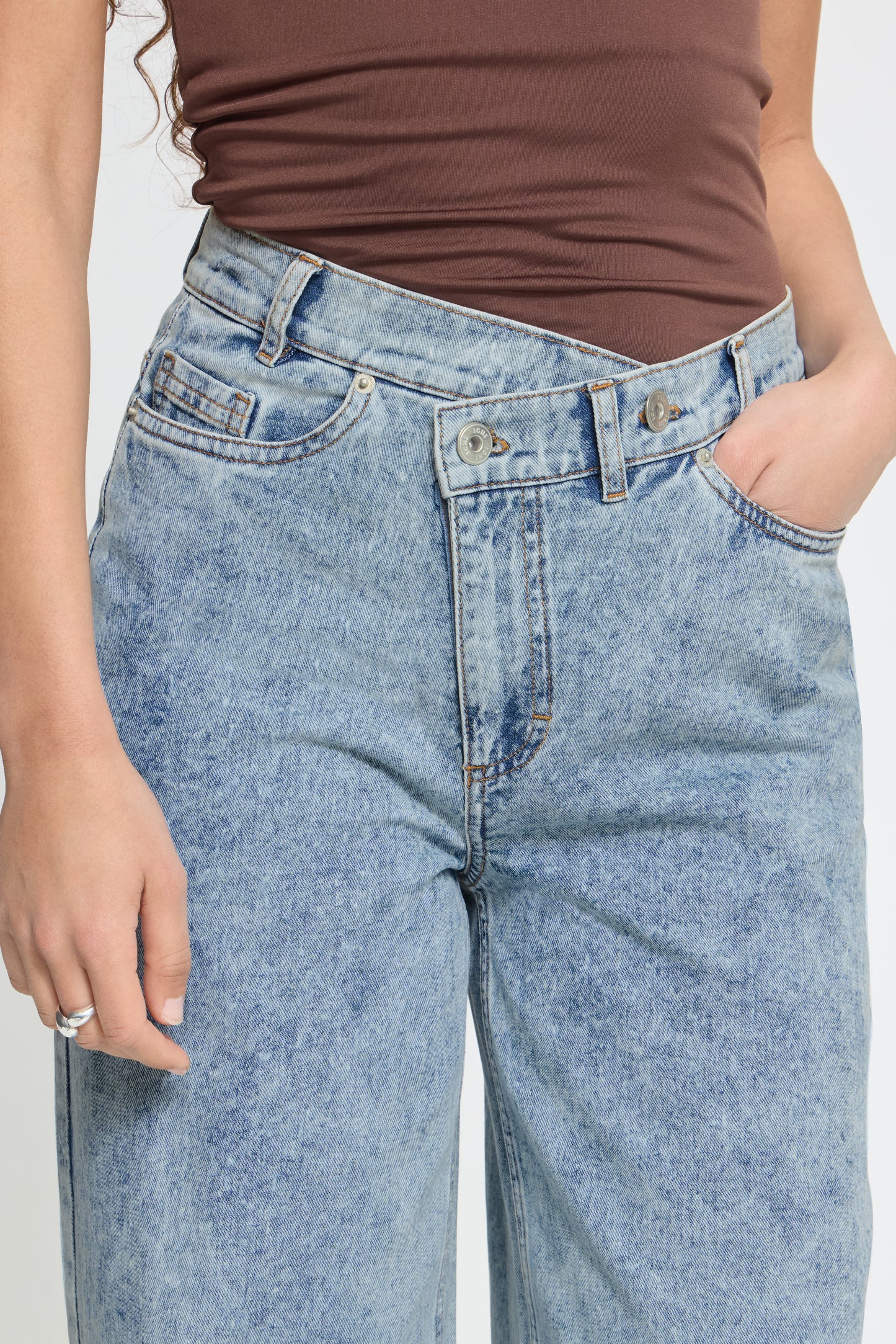 IHmandy Crossover Wide Leg Jeans