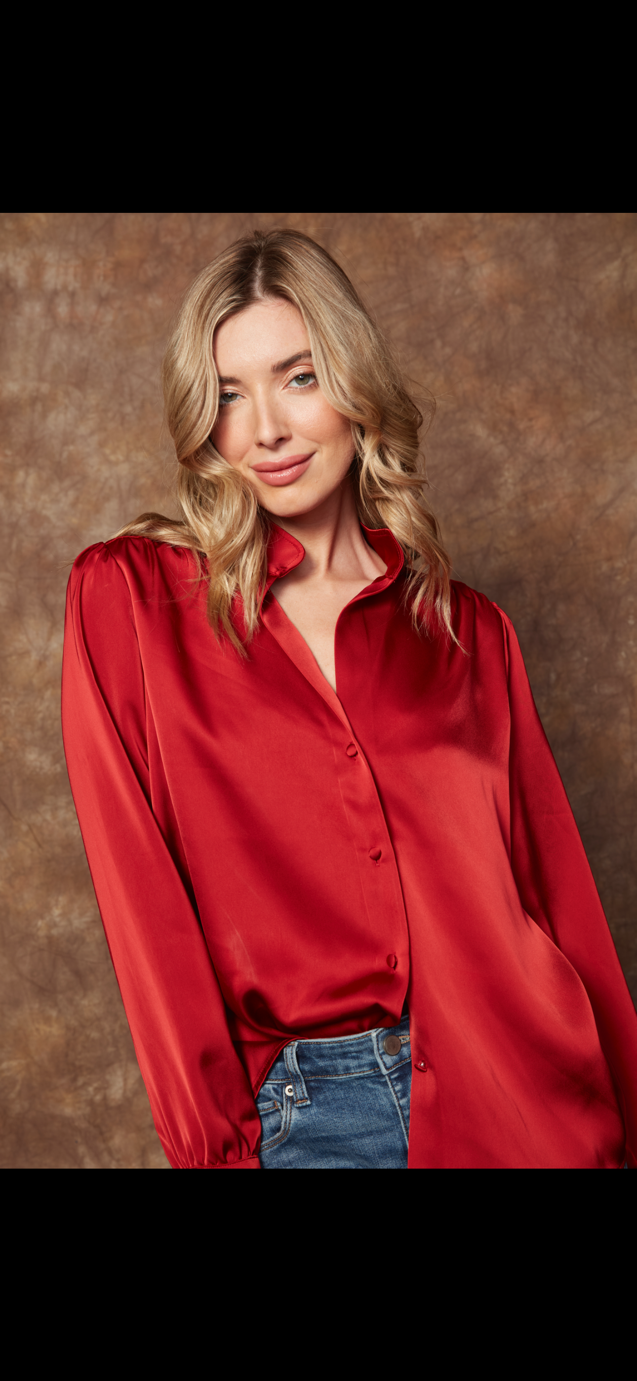 Balacia Button Up Blouse - Red