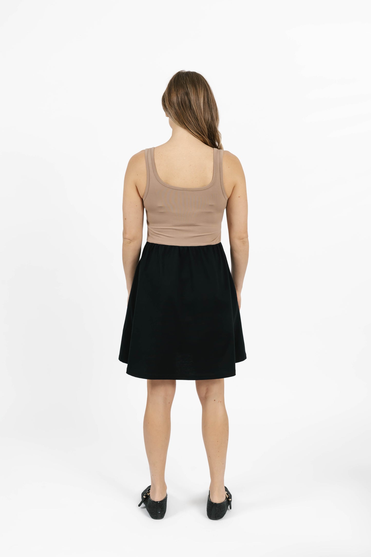 Tatiana Mini Dress - Sandy Brown/Black