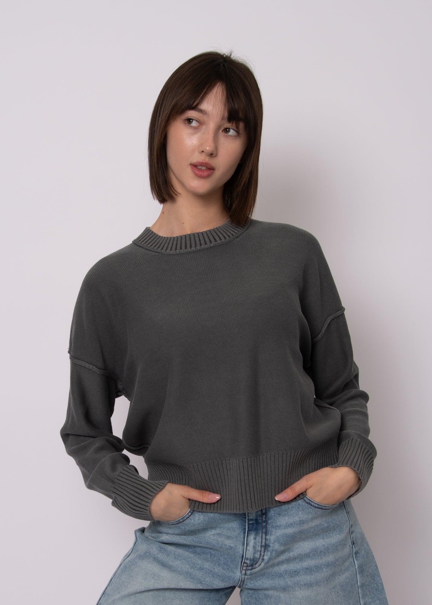 Nelkin Crew Neck Sweater - Falcon Grey