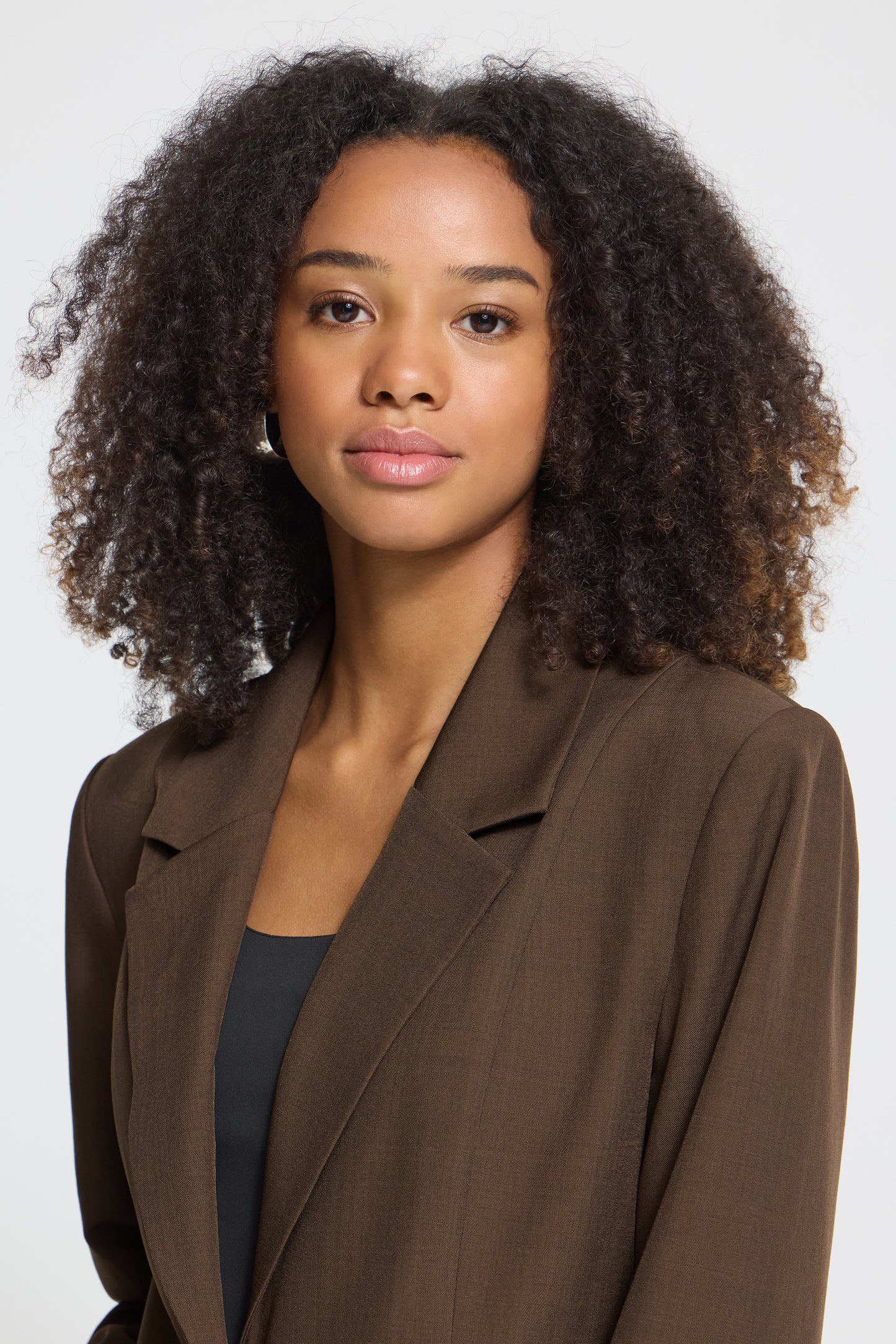 IHfava Long Blazer - Coffee Brown