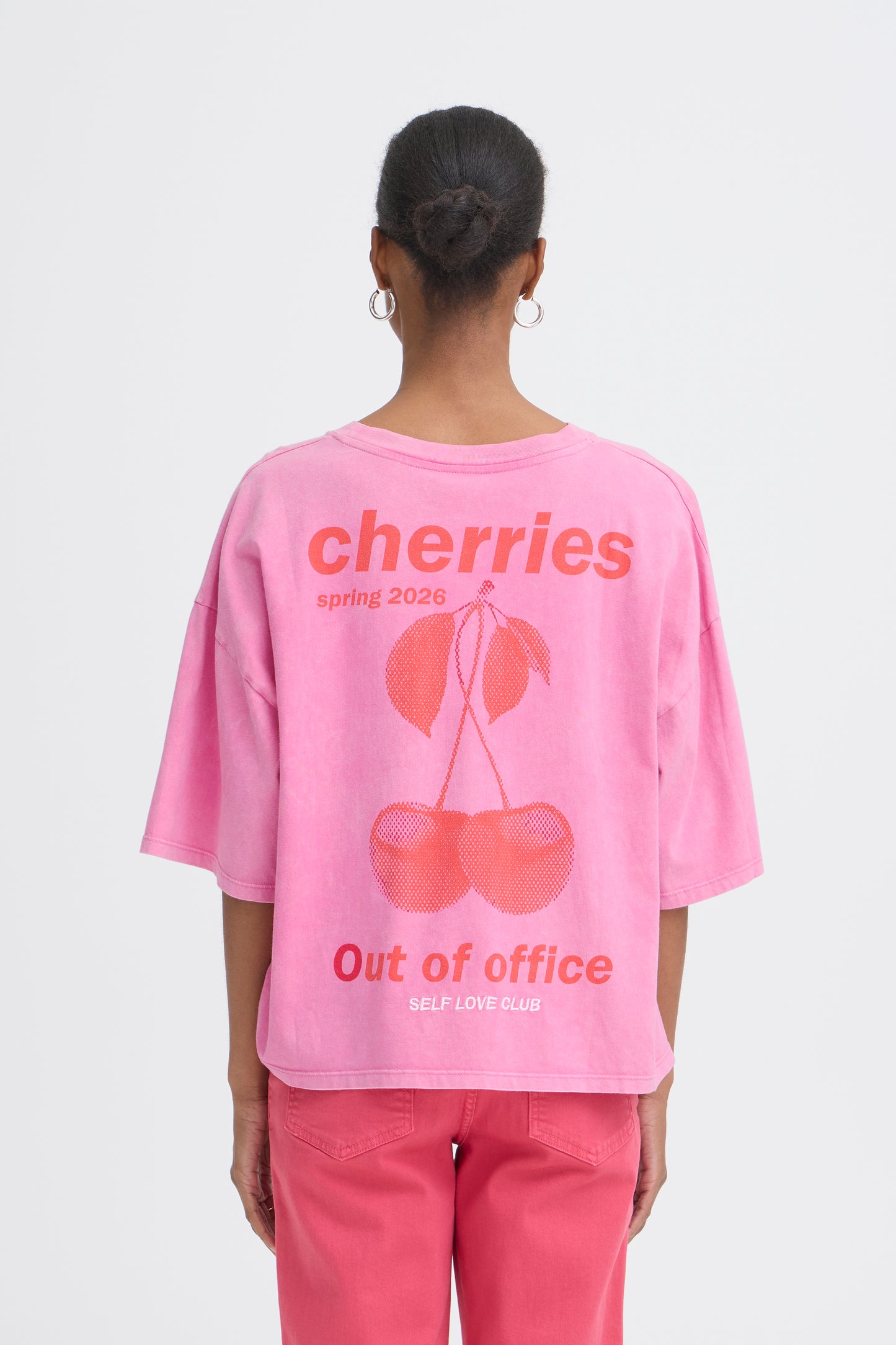 IHNICA Oversized Graphic Tee - Wild Orchid