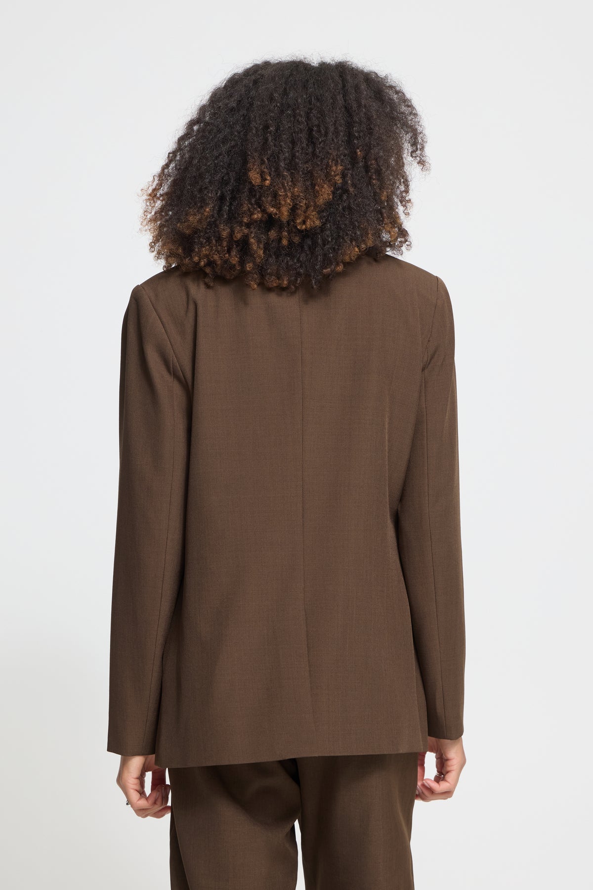 IHfava Long Blazer - Coffee Brown