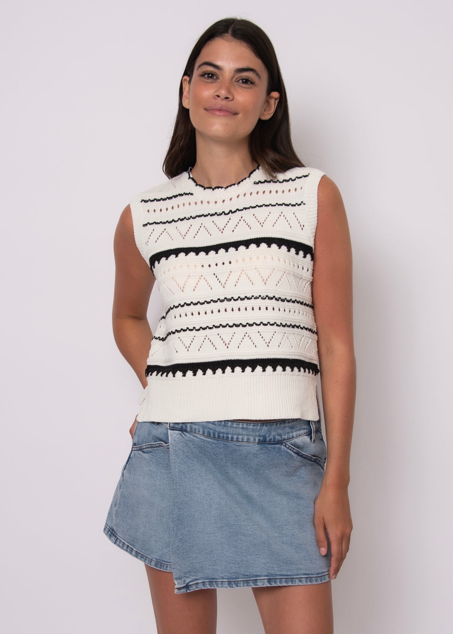 Clara Sleeveless Crewneck Vest