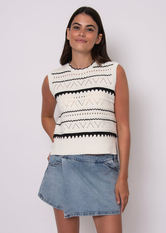 Clara Sleeveless Crewneck Vest