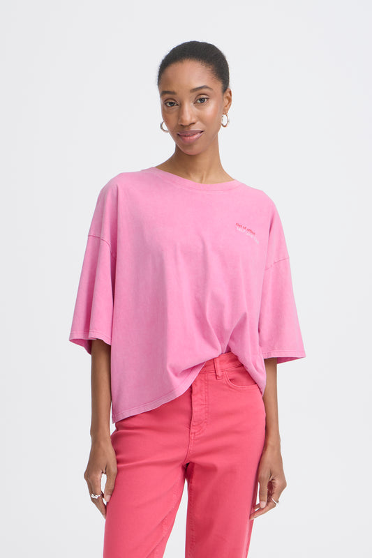 IHNICA Oversized Graphic Tee - Wild Orchid