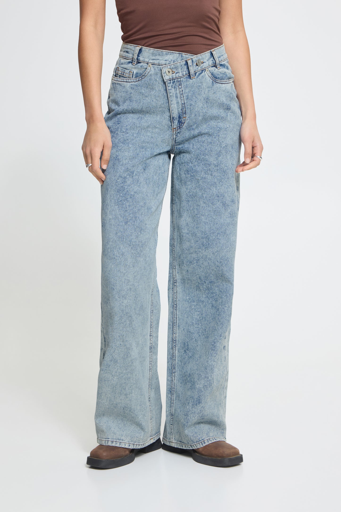 IHmandy Crossover Wide Leg Jeans