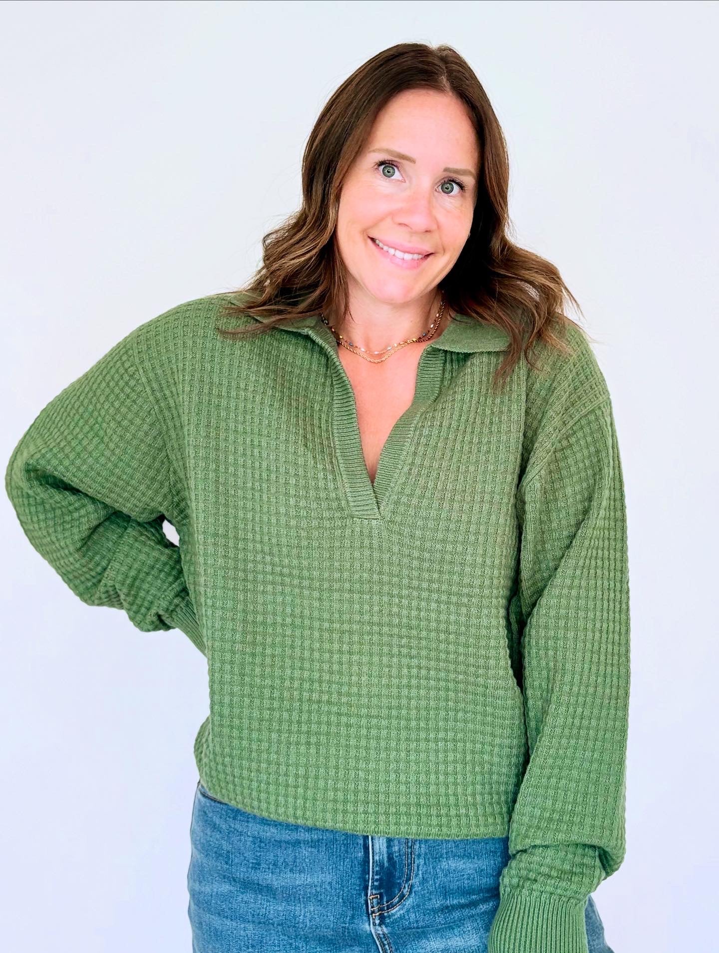 Megan Waffle Sweater