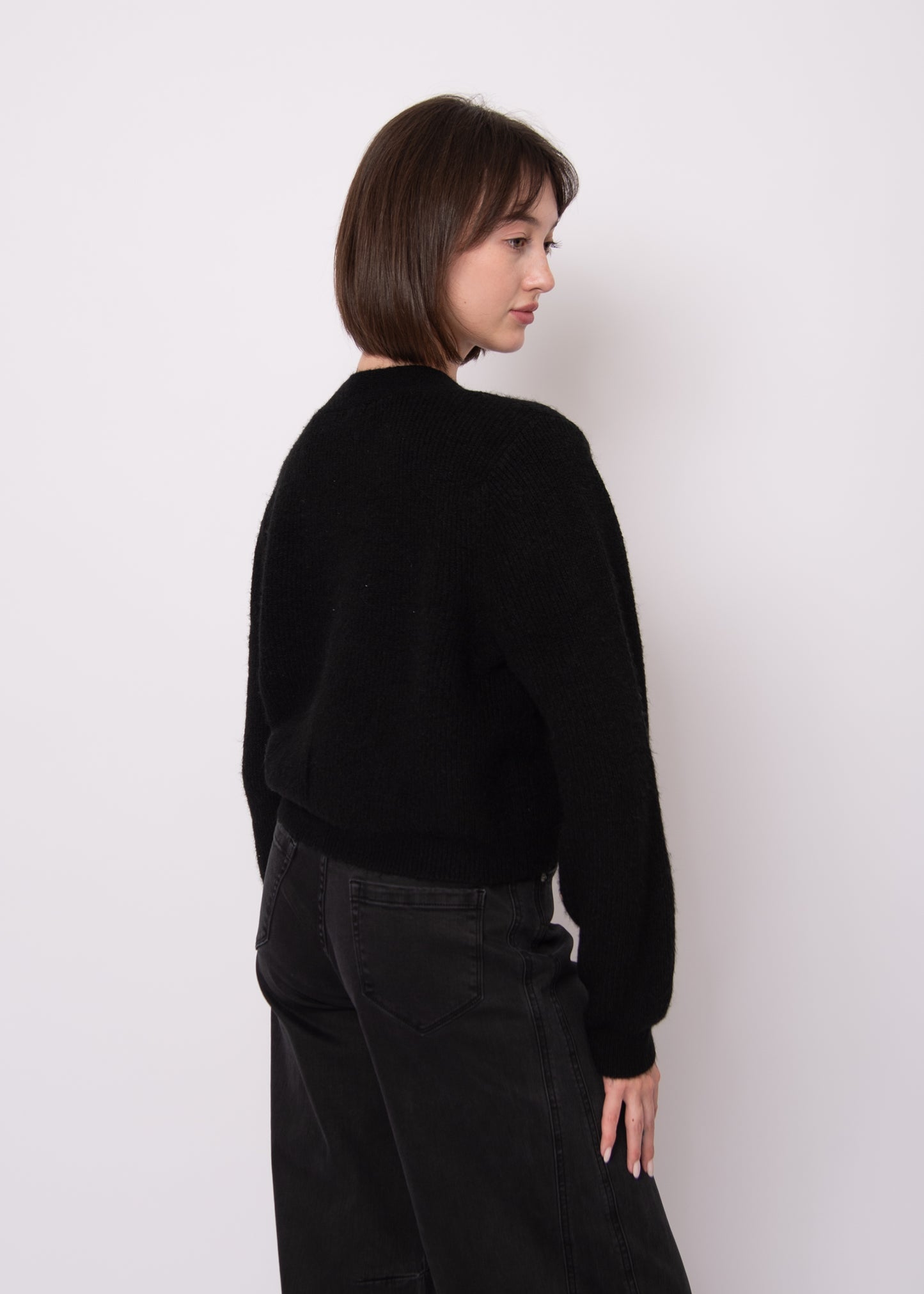 Ghaida V-Neck Cardigan - Black
