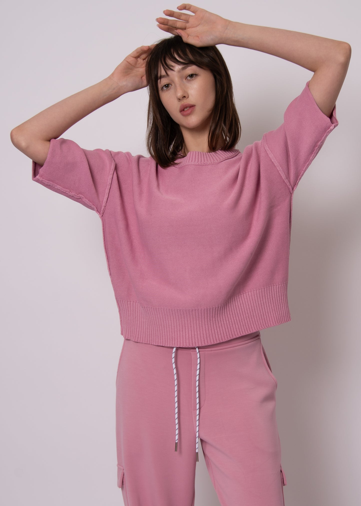 Nelkin 3/4 Sleeve Sweater - Petal Pink