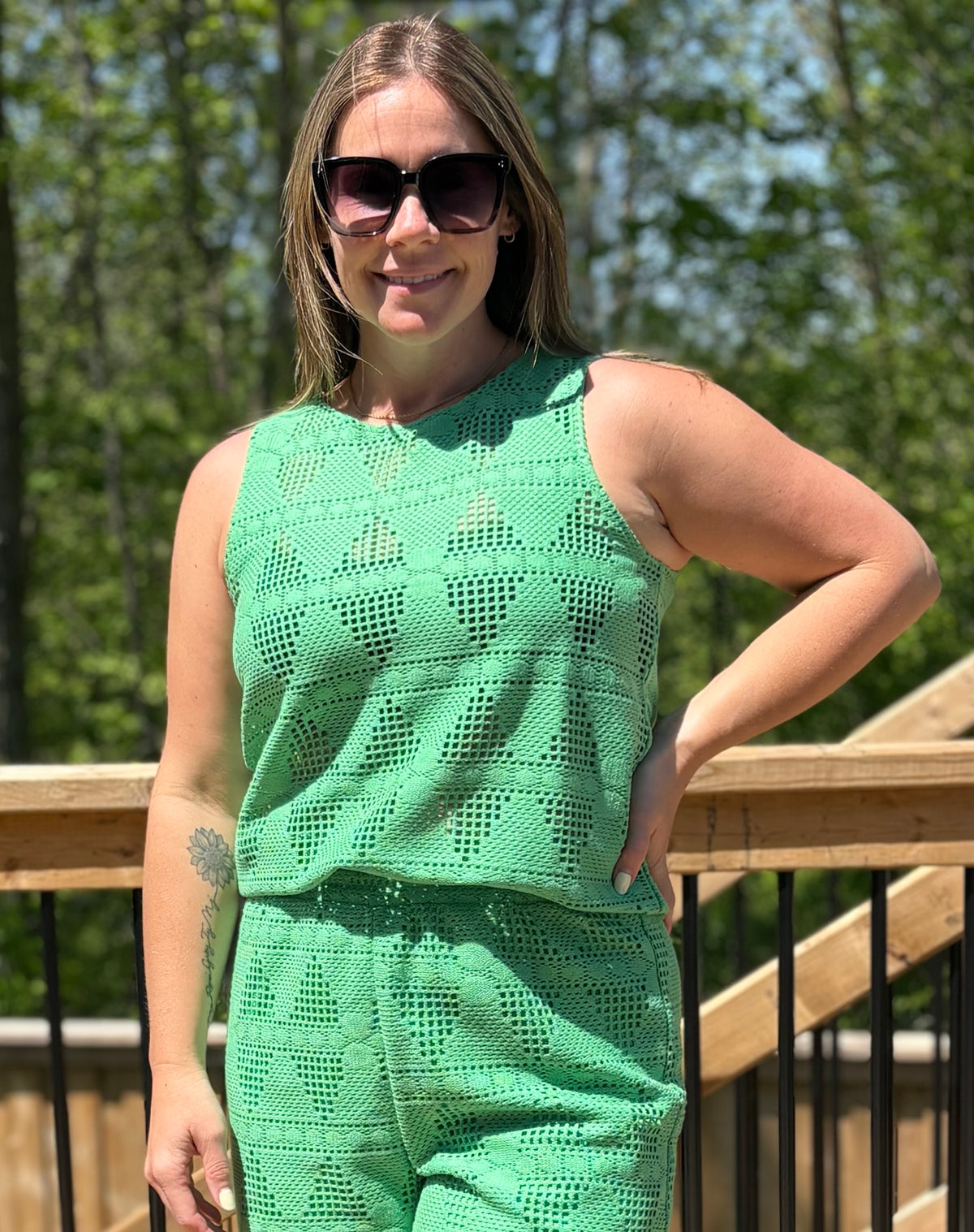 IHOVA Crochet Tank - Greenbriar