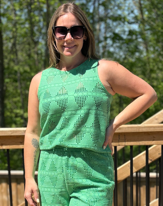 IHOVA Crochet Tank - Greenbriar